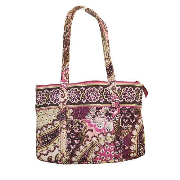 Vera Bradley Morgan Tote Bag Very Berry Paisley Pink Quilted Purse Retired 2011 - Picture 9 of 9